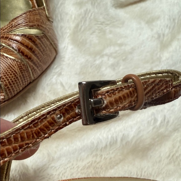 Franco Sarto Textured Brown Slingback Heels - Picture 12 of 12